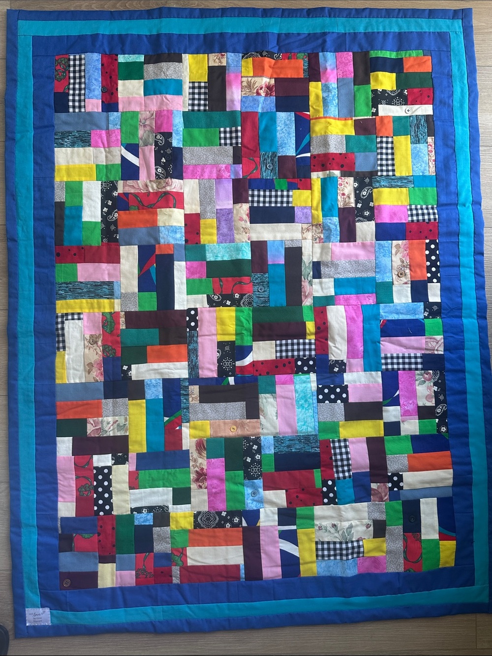 Colorful Patchwork Quilted Throw Blanket - Multicolor